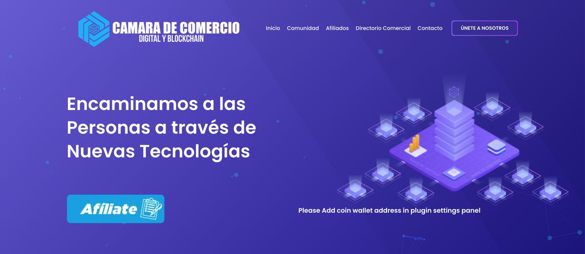 Sitio web Cámara de Comercio Digital y Blockchain de Panamá