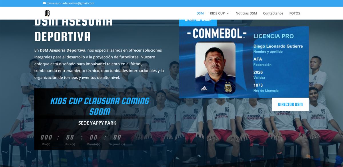 Sitio web DSM Asesoría Deportiva